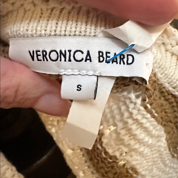 Veronica Beard Templeton Cream & Tan Sleeveless Stripe Knit Dress | Size Small - Picture 12 of 15